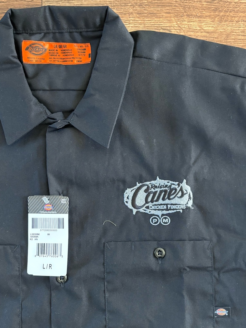 NWT Post Malone x Raising Cane's Dickies Manager Shirt Black Limited Edition L